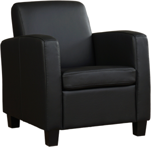 ShopX Leren fauteuil joy 50 zwart, zwart leer, zwarte stoel