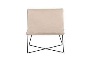 Hioshop X-lounge Fauteuil Velours Offwhite.