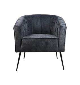 Industrielemeubelshop Fauteuil Chester antraciet polyester