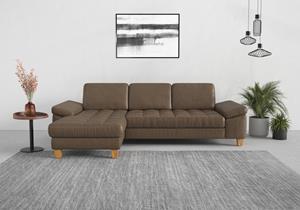 Sit&More Ecksofa, mit Recamiere, inkl. mit oder ohne Bettfunktion, Bettkasten, Sitztiefen- oder Armlehnenverstellung, Füße Eiche