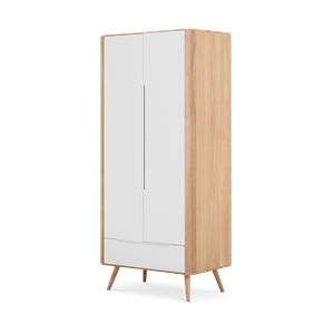 Gazzda Ena wardrobe houten garderobekast whitewash - 90 x 200 cm