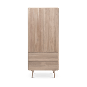 Gazzda Fawn wardrobe houten kledingkast whitewash - 200 x 90 cm
