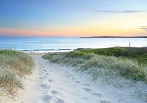 Wallarena Fototapete »Strand Meer Sonne Vlies Tapete Wohnzimmer Schlafzimmer Wandtapete«, Glatt, Landschaft, Natur, Vliestapete inklusive Kleister