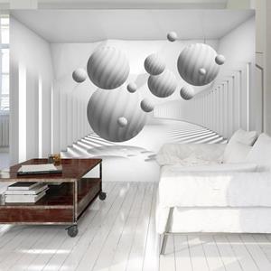 KUNSTLOFT Vliestapete »Balls in White«, lichtbeständige Design Tapete