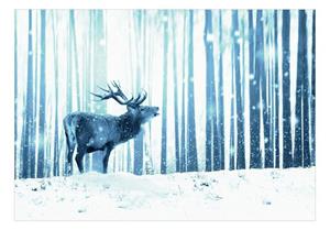 KUNSTLOFT Vliestapete »Deer in the Snow (Blue)«, lichtbeständige Design Tapete