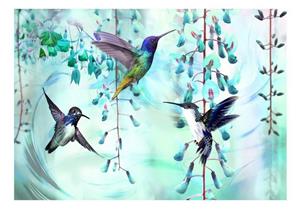 KUNSTLOFT Vliestapete »Flying Hummingbirds (Green)«, lichtbeständige Design Tapete