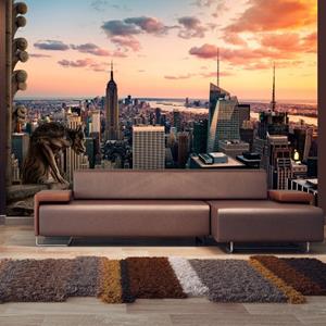 KUNSTLOFT Vliestapete »New York: The skyscrapers and sunset«, lichtbeständige Design Tapete