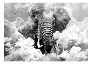 KUNSTLOFT Vliestapete »Elephant in the Clouds (Black and White)«, lichtbeständige Design Tapete