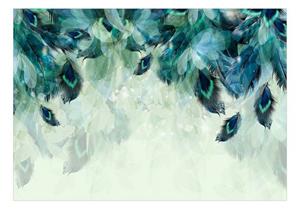 KUNSTLOFT Vliestapete »Emerald Feathers«, lichtbeständige Design Tapete