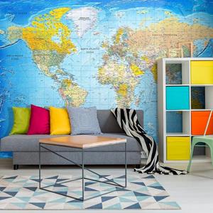 KUNSTLOFT Vliestapete »World Classic Map«, lichtbeständige Design Tapete