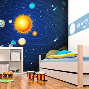 KUNSTLOFT Vliestapete »Das Sonnensystem«, lichtbeständige Design Tapete