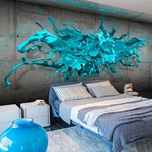 KUNSTLOFT Vliestapete »Blue Ink Blot«, lichtbeständige Design Tapete