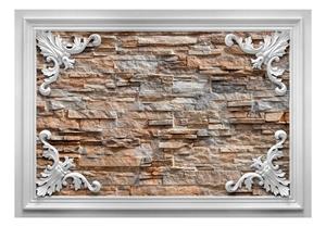 KUNSTLOFT Vliestapete »Brick in the Frame (Brown)«, lichtbeständige Design Tapete