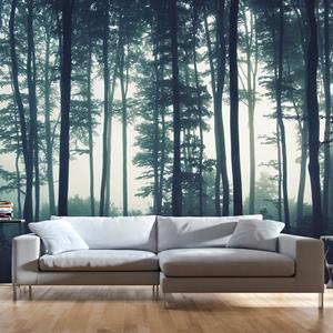 KUNSTLOFT Vliestapete »Forest - Wald Nebel«, lichtbeständige Design Tapete