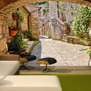 KUNSTLOFT Vliestapete »Provincial alley in Tuscany«, lichtbeständige Design Tapete