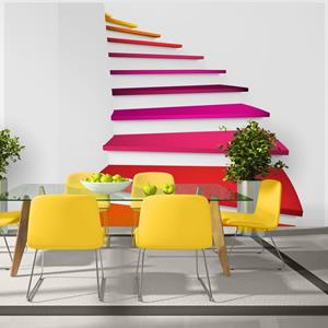 KUNSTLOFT Vliestapete »Colorful stairs«, lichtbeständige Design Tapete