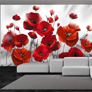 KUNSTLOFT Vliestapete »Glowing poppies«, lichtbeständige Design Tapete