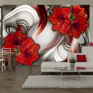 KUNSTLOFT Vliestapete »Amaryllis - Ballad of the Red«, lichtbeständige Design Tapete