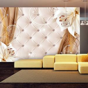 KUNSTLOFT Vliestapete »Lilies and gold«, lichtbeständige Design Tapete
