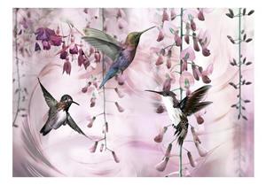 KUNSTLOFT Vliestapete »Flying Hummingbirds (Pink)«, lichtbeständige Design Tapete