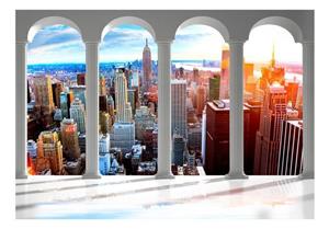 KUNSTLOFT Vliestapete »Pillars and New York«, lichtbeständige Design Tapete