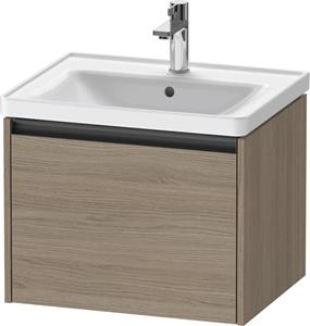 Duravit Ketho.2 wastafelonderkast met 1 lade 58,4x45,5x44 cm met antraciet greep, eiken terra mat