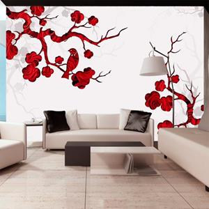 KUNSTLOFT Vliestapete »Red bush«, lichtbeständige Design Tapete