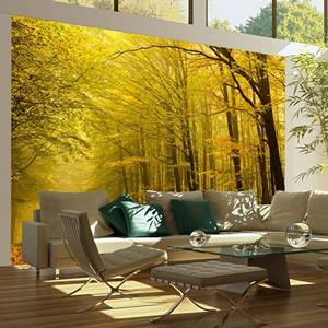 KUNSTLOFT Vliestapete »Hübsche Herbstallee«, lichtbeständige Design Tapete