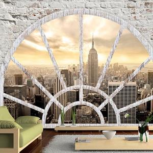 KUNSTLOFT Vliestapete »New York - die Stadt am Morgen«, lichtbeständige Design Tapete