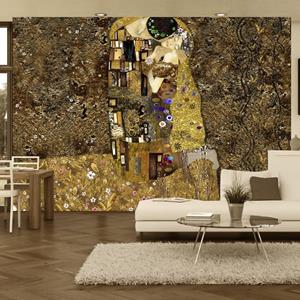 KUNSTLOFT Vliestapete »Klimt inspiration - Golden Kiss«, lichtbeständige Design Tapete