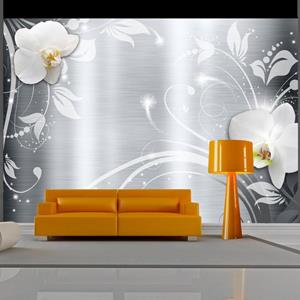 KUNSTLOFT Vliestapete »Orchids on steel«, lichtbeständige Design Tapete