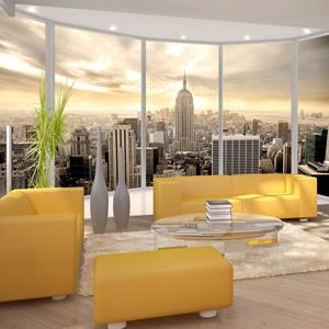 KUNSTLOFT Vliestapete »Sonniges Morgen in New York City«, lichtbeständige Design Tapete