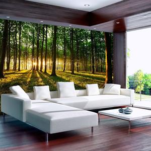 KUNSTLOFT Vliestapete »Spring: Morning in the Forest«, lichtbeständige Design Tapete