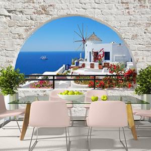 KUNSTLOFT Vliestapete »Summer in Santorini«, lichtbeständige Design Tapete