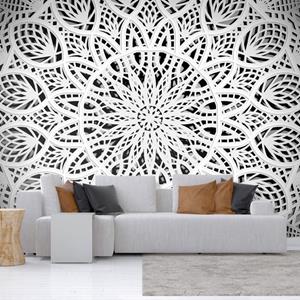 KUNSTLOFT Vliestapete »White Mandala«, lichtbeständige Design Tapete