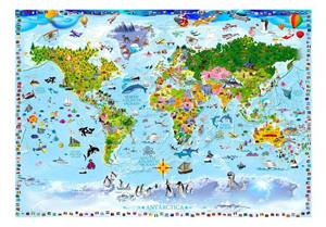 KUNSTLOFT Vliestapete »World Map for Kids«, lichtbeständige Design Tapete