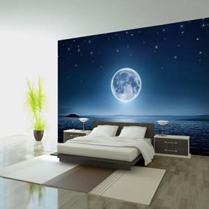 KUNSTLOFT Vliestapete »Moonlit night«, lichtbeständige Design Tapete