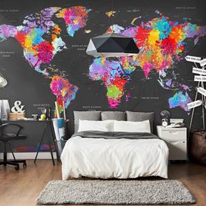 KUNSTLOFT Vliestapete »World Map: Synesthesia«, lichtbeständige Design Tapete