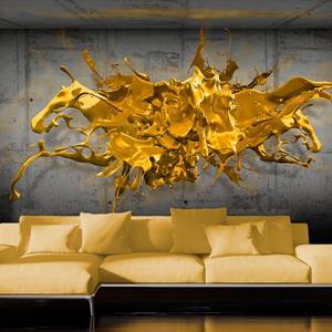 KUNSTLOFT Vliestapete »Yellow Splash«, lichtbeständige Design Tapete