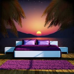 KUNSTLOFT Vliestapete »Romantic evening on the beach«, lichtbeständige Design Tapete