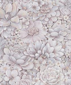 Noordwand Botanica Behang met ton-sur-ton grote bloemenprint 33954