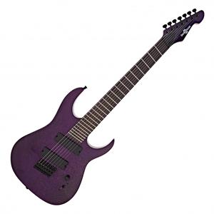 Gear4Music Harlem S 7-String Fanned Fret Guitar by  Purple Sparkle