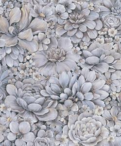 Noordwand Botanica Behang met ton-sur-ton grote bloemenprint 33955