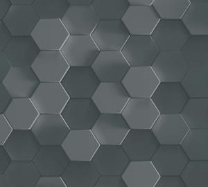 Bricoflor - 3D Tapete anthrazit ideal für Büro und Schlafzimmer Hexagon Tapete mit Wabenmuster in Schwarz Grau modern - Grey