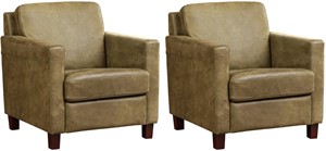 ShopX Leren fauteuil smart, groen leer, groene stoel