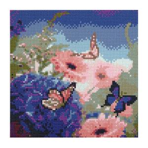 Xenos Diamond paint - bloem en vlinder - 30x30 cm