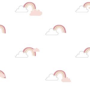 Noordwand Behang Mondo Baby Rainbows Wit En Roze