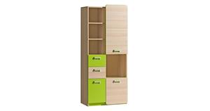 Stauraumschrank Kleiderschrank Loreto 80x40x188cm 3-türig Farbe wählbar braun/grün