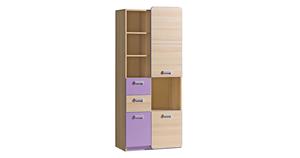 Stauraumschrank Kleiderschrank Loreto 80x40x188cm 3-türig Farbe wählbar braun/lila