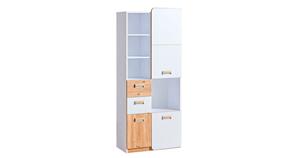 Stauraumschrank Kleiderschrank Loreto 80x40x188cm 3-türig Farbe wählbar braun/weiß